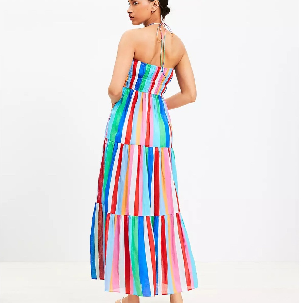 LOFT Beach Multicolor Striped Dress- Small - Picture 3 of 4
